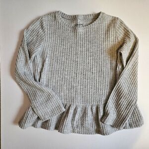 Jumping Beans Girls Grey Sweater Flounce Hem Size 6